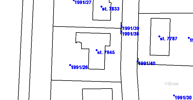Parcela st. 7945 v KÚ Beroun, Katastrální mapa