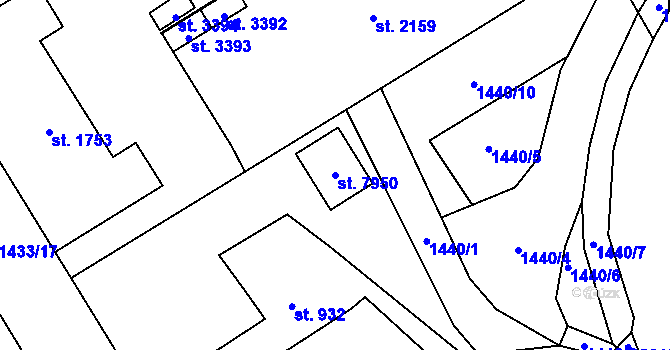 Parcela st. 7950 v KÚ Beroun, Katastrální mapa
