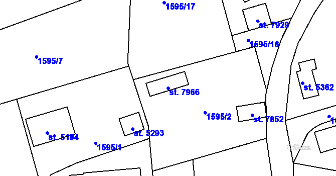 Parcela st. 7966 v KÚ Beroun, Katastrální mapa