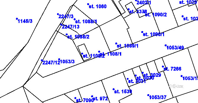 Parcela st. 1108/1 v KÚ Beroun, Katastrální mapa