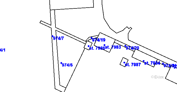 Parcela st. 7986 v KÚ Beroun, Katastrální mapa