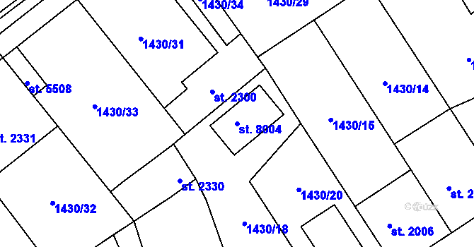 Parcela st. 8004 v KÚ Beroun, Katastrální mapa