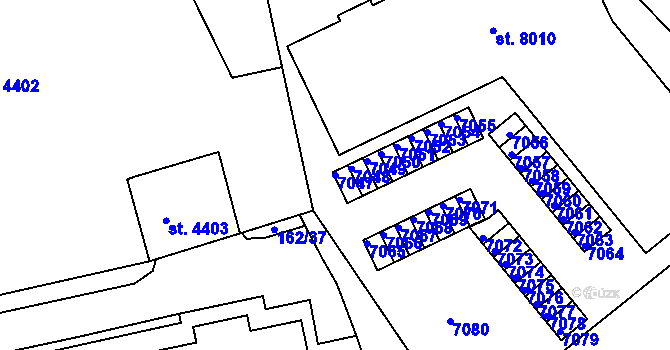 Parcela st. 7047 v KÚ Beroun, Katastrální mapa