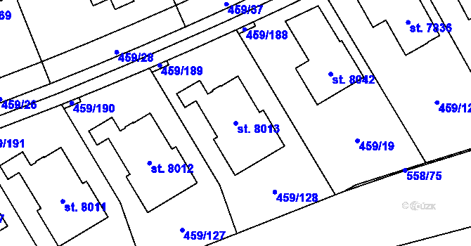 Parcela st. 8013 v KÚ Beroun, Katastrální mapa