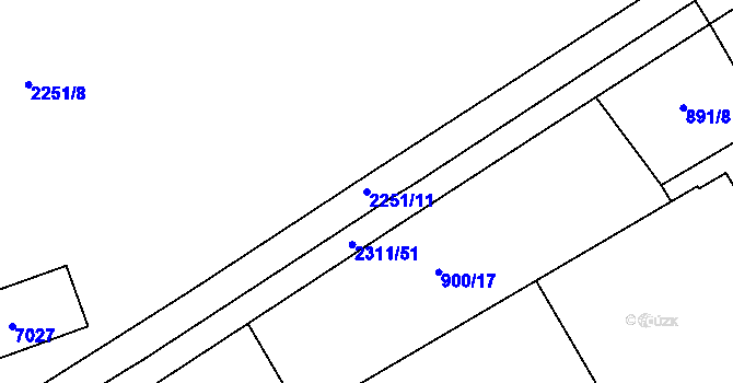 Parcela st. 2251/11 v KÚ Beroun, Katastrální mapa