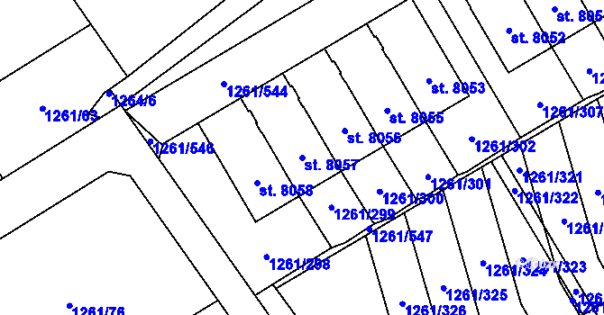 Parcela st. 8057 v KÚ Beroun, Katastrální mapa