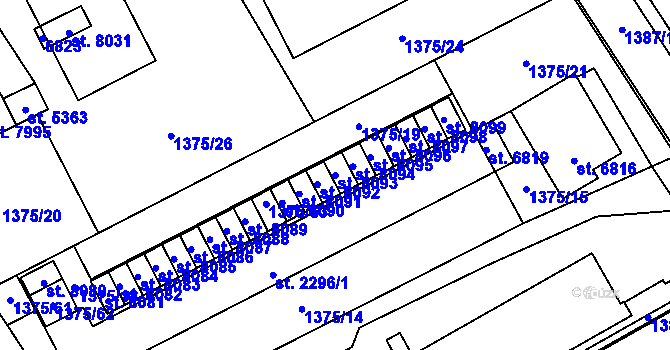 Parcela st. 8093 v KÚ Beroun, Katastrální mapa