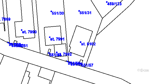 Parcela st. 8102 v KÚ Beroun, Katastrální mapa
