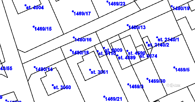 Parcela st. 8110 v KÚ Beroun, Katastrální mapa