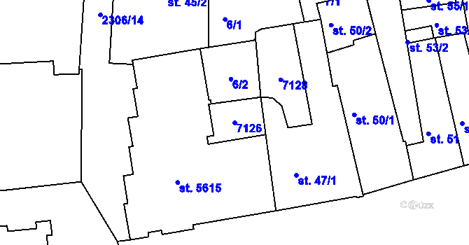 Parcela st. 7126 v KÚ Beroun, Katastrální mapa