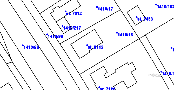 Parcela st. 8112 v KÚ Beroun, Katastrální mapa