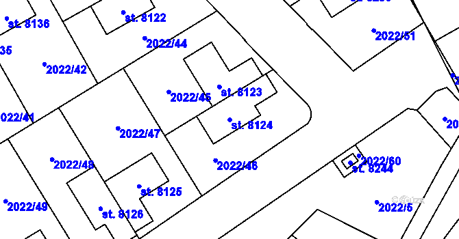 Parcela st. 8124 v KÚ Beroun, Katastrální mapa