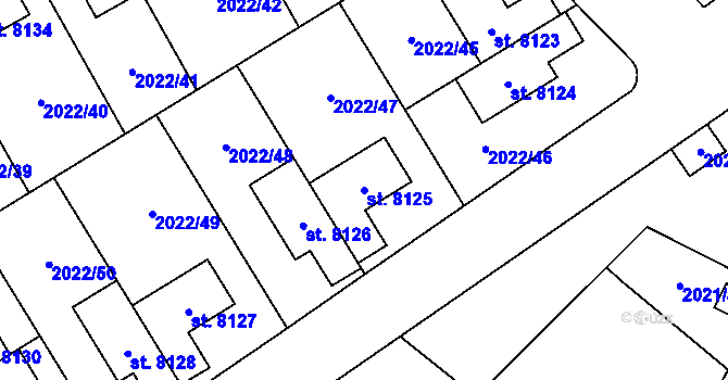 Parcela st. 8125 v KÚ Beroun, Katastrální mapa