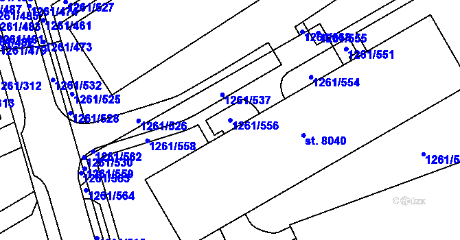 Parcela st. 1261/556 v KÚ Beroun, Katastrální mapa