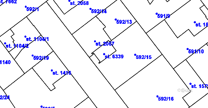 Parcela st. 6339 v KÚ Beroun, Katastrální mapa