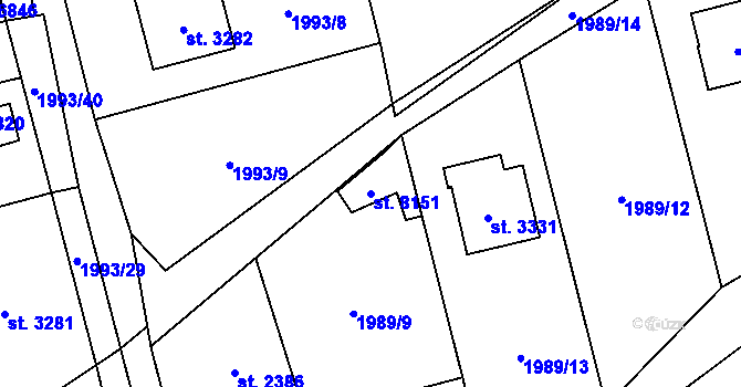 Parcela st. 8151 v KÚ Beroun, Katastrální mapa