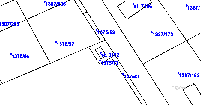 Parcela st. 8152 v KÚ Beroun, Katastrální mapa