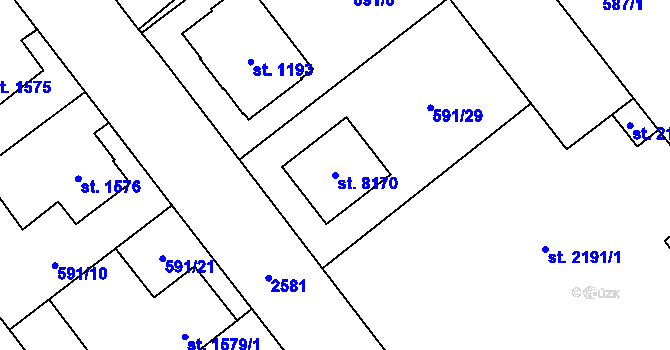 Parcela st. 8170 v KÚ Beroun, Katastrální mapa