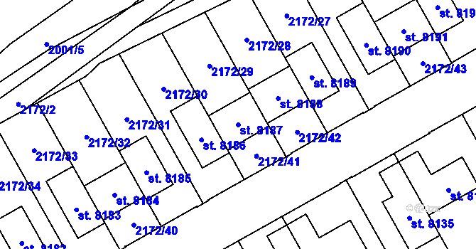 Parcela st. 8187 v KÚ Beroun, Katastrální mapa
