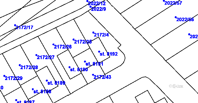 Parcela st. 8192 v KÚ Beroun, Katastrální mapa