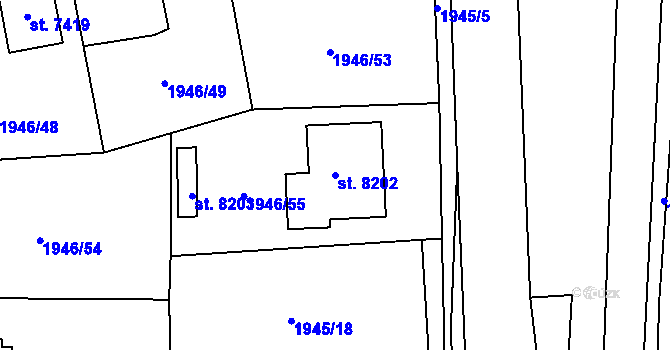 Parcela st. 8202 v KÚ Beroun, Katastrální mapa