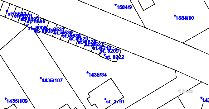 Parcela st. 8222 v KÚ Beroun, Katastrální mapa