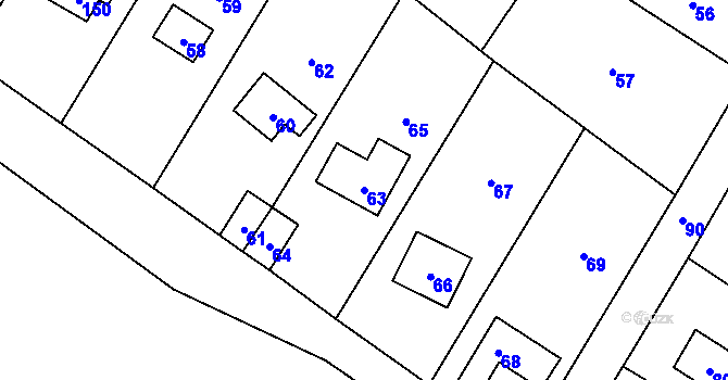 Parcela st. 63 v KÚ Zdejcina, Katastrální mapa