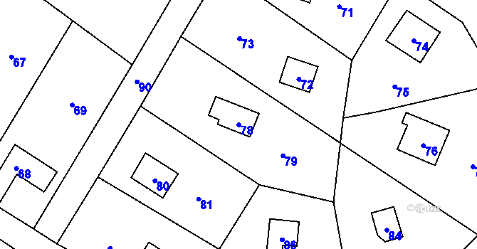 Parcela st. 78 v KÚ Zdejcina, Katastrální mapa