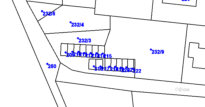 Parcela st. 215 v KÚ Zdejcina, Katastrální mapa