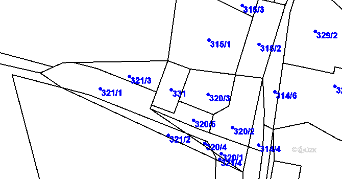 Parcela st. 331 v KÚ Zdejcina, Katastrální mapa