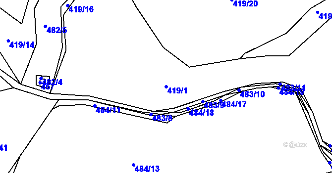 Parcela st. 419/1 v KÚ Zdejcina, Katastrální mapa