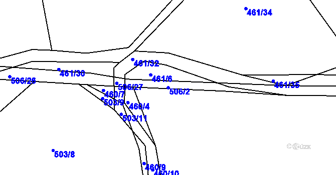 Parcela st. 506/2 v KÚ Zdejcina, Katastrální mapa