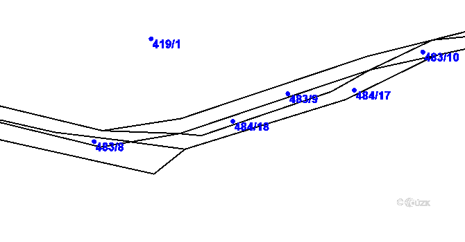 Parcela st. 484/18 v KÚ Zdejcina, Katastrální mapa