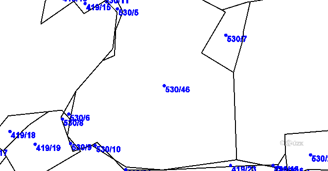 Parcela st. 530/46 v KÚ Zdejcina, Katastrální mapa