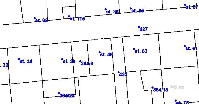Parcela st. 49 v KÚ Jarov u Berouna, Katastrální mapa