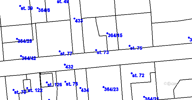 Parcela st. 73 v KÚ Jarov u Berouna, Katastrální mapa