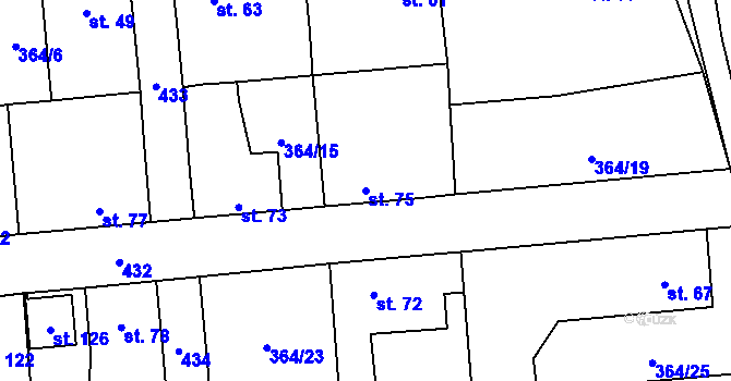 Parcela st. 75 v KÚ Jarov u Berouna, Katastrální mapa