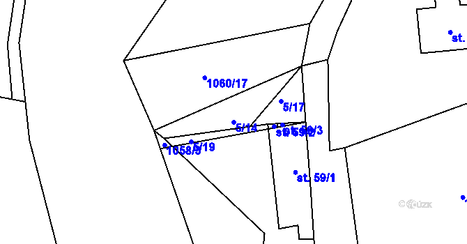 Parcela st. 5/14 v KÚ Jarov u Berouna, Katastrální mapa