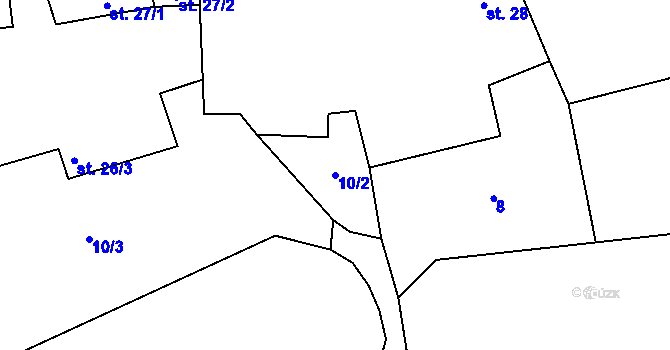Parcela st. 10/2 v KÚ Jarov u Berouna, Katastrální mapa