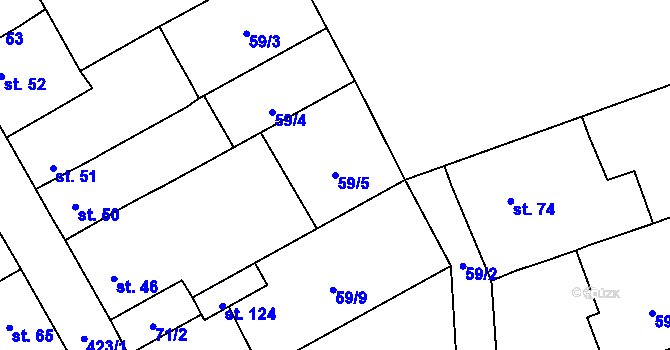 Parcela st. 59/5 v KÚ Jarov u Berouna, Katastrální mapa