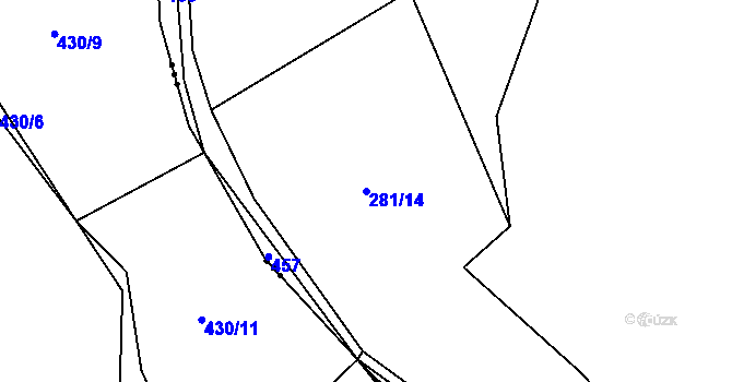 Parcela st. 281/14 v KÚ Jarov u Berouna, Katastrální mapa