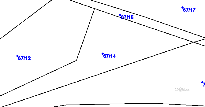 Parcela st. 67/14 v KÚ Jarov u Berouna, Katastrální mapa