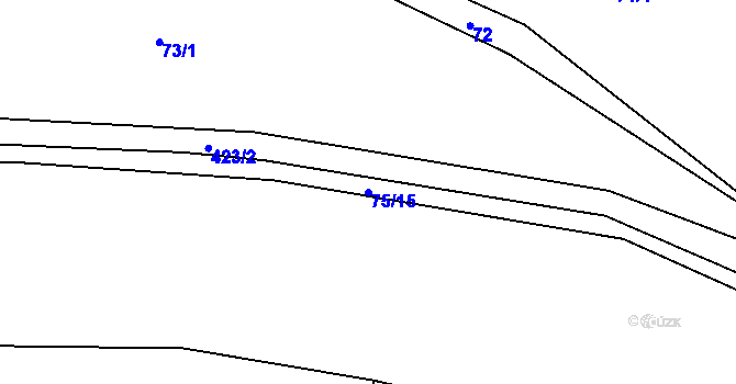 Parcela st. 75/15 v KÚ Jarov u Berouna, Katastrální mapa