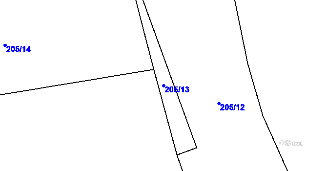 Parcela st. 205/13 v KÚ Jarov u Berouna, Katastrální mapa