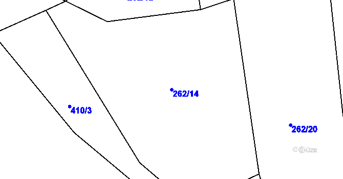 Parcela st. 262/14 v KÚ Jarov u Berouna, Katastrální mapa