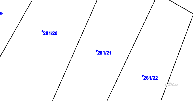 Parcela st. 281/21 v KÚ Jarov u Berouna, Katastrální mapa