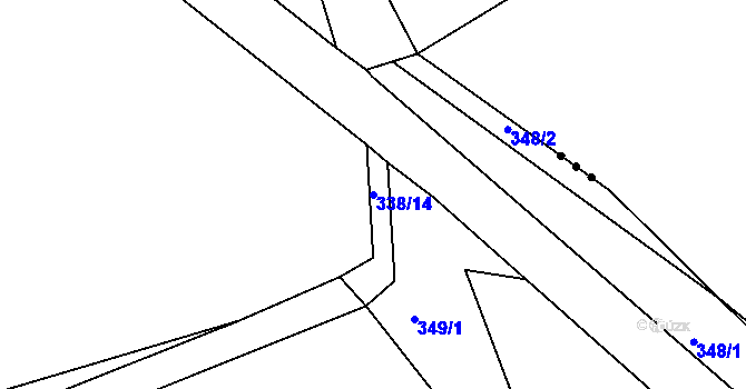 Parcela st. 338/14 v KÚ Jarov u Berouna, Katastrální mapa