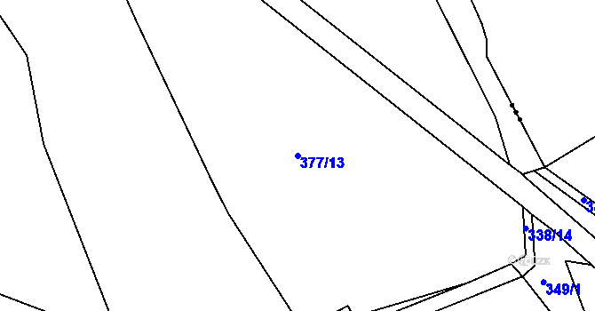 Parcela st. 377/13 v KÚ Jarov u Berouna, Katastrální mapa
