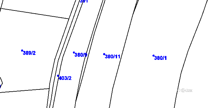 Parcela st. 380/11 v KÚ Jarov u Berouna, Katastrální mapa