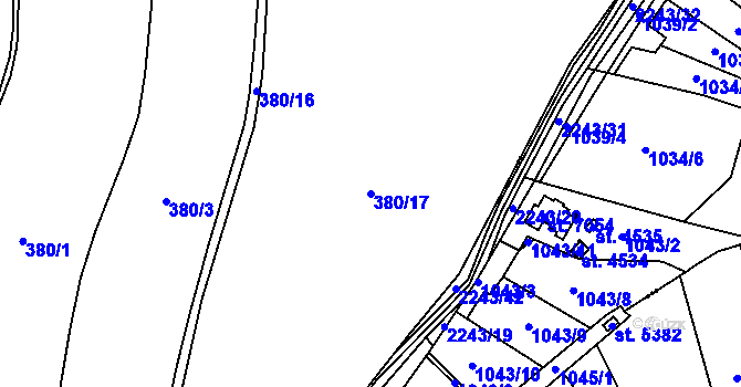 Parcela st. 380/17 v KÚ Jarov u Berouna, Katastrální mapa